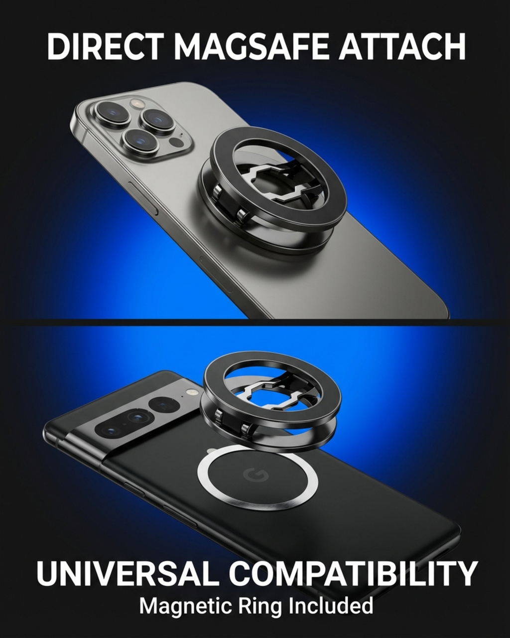 Thick Dual Magnetic Phone Grip & Desk Stand for MagSafe & Android | BLAUBECK