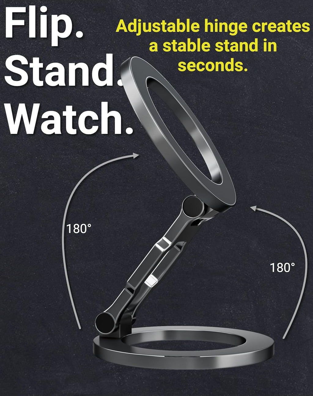 Thick Desk Stand & Dual Magnetic Phone Holder for MagSafe and Android. Magnetic Stand Scroller for iPhone. Dual Magnet Mount for Gym, Office, and Home Use - Not for Pocket