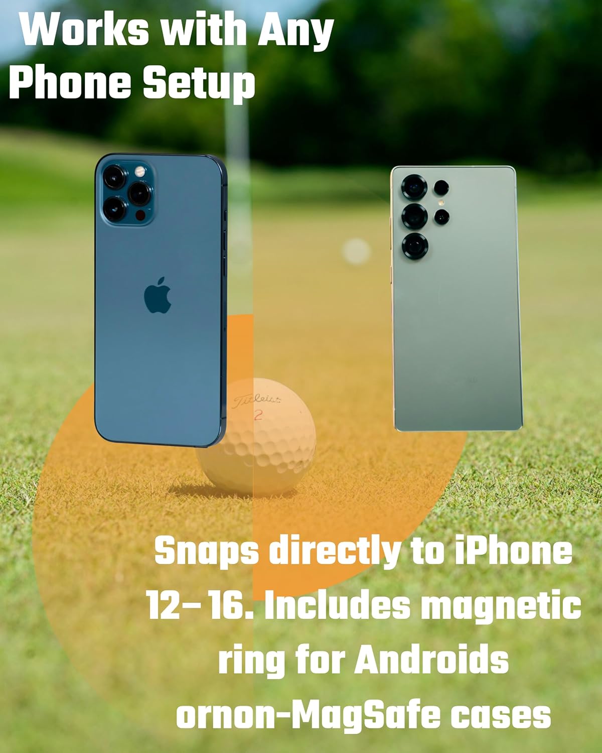 Alloy Magnetic Golf Cart Phone Holder for iPhone MagSafe & Android Compatible with Club Car, Icon, Yamaha, EZGO Golf Cart Accessories