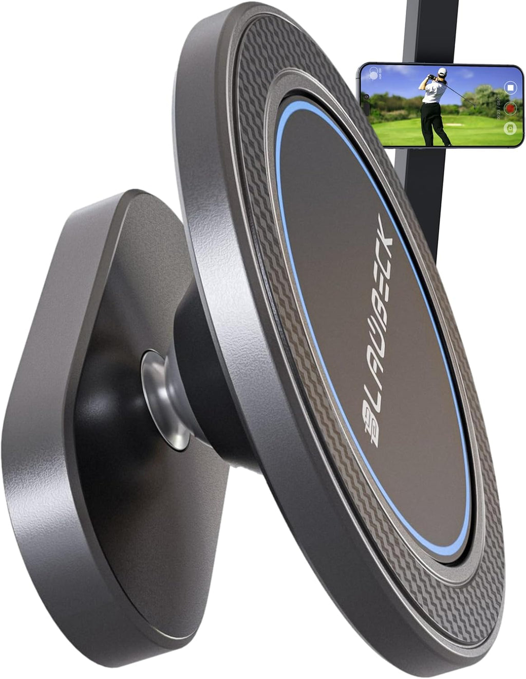 Alloy Magnetic Golf Cart Phone Holder for iPhone MagSafe & Android Compatible with Club Car, Icon, Yamaha, EZGO Golf Cart Accessories