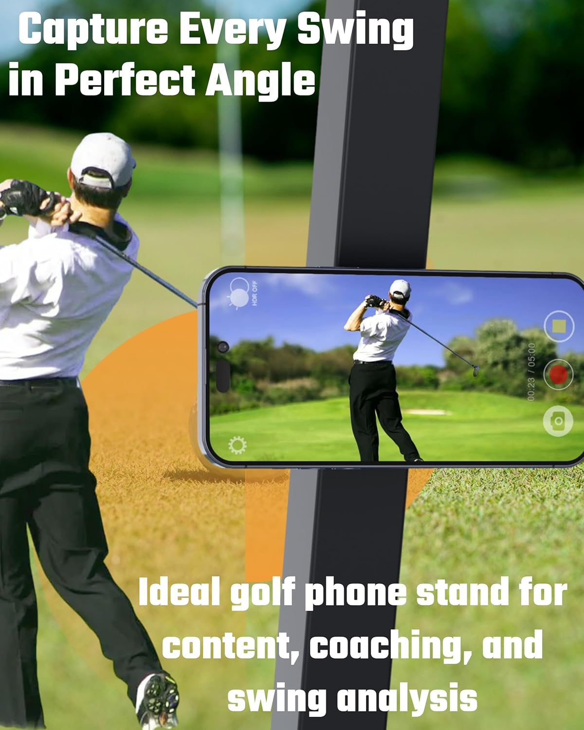 Alloy Magnetic Golf Cart Phone Holder for iPhone MagSafe & Android Compatible with Club Car, Icon, Yamaha, EZGO Golf Cart Accessories