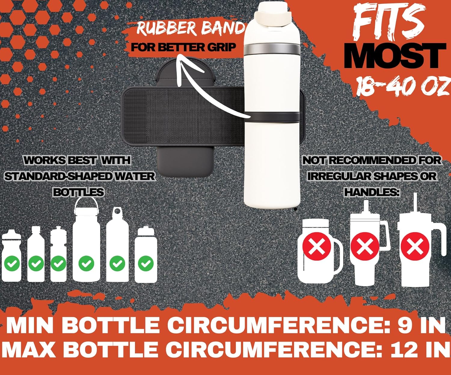 Magnetic Water Bottle Sleeve Bag and Large Pocket Phone Holder for Gym - Black Pouch with 4 Magnets - Attach it to Any Gym Equipment & Golf Carts - Magnetic Bag Mount for Phones - Gym Essentials