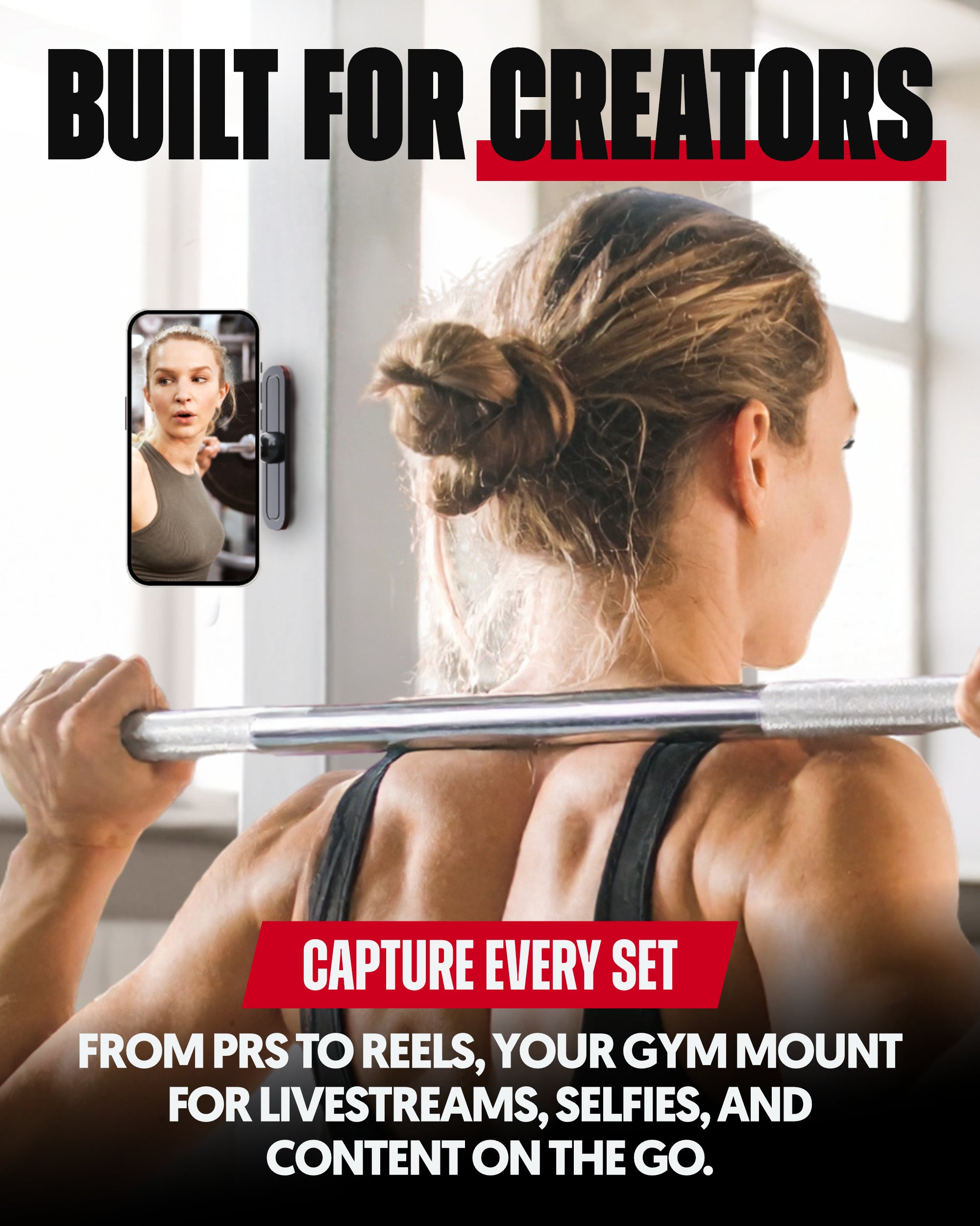 Magnetic Gym Phone Mount for MagSafe and Android