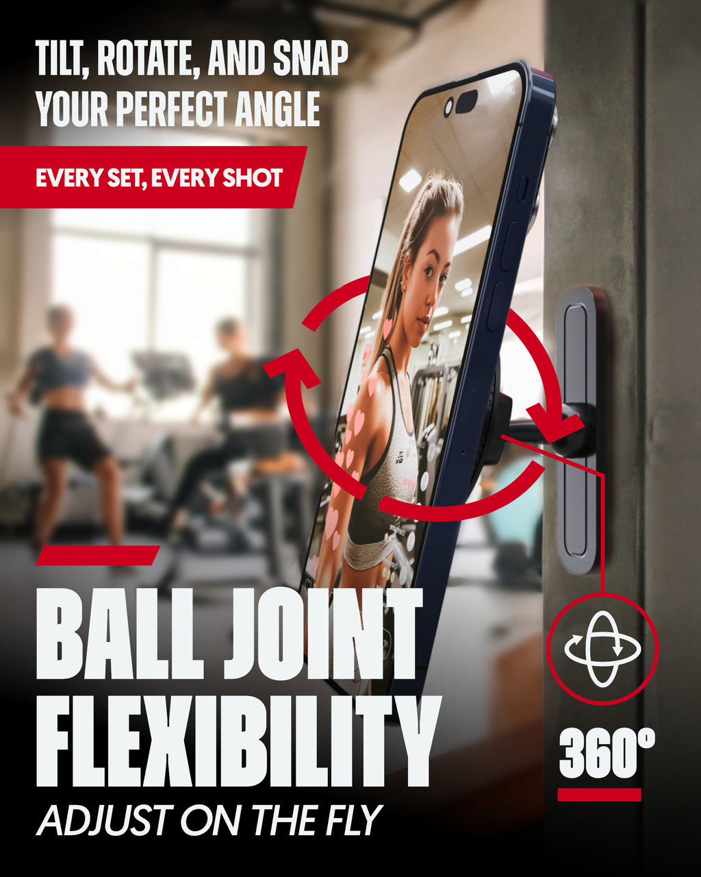 Magnetic Gym Rack BLAUBECK Magnetic Gym Phone Mount | MagSafe & Android