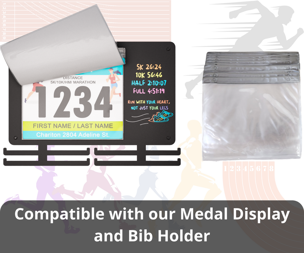 BLAUBECK 20 Extra Bib Sleeves for Running Medal Hanger