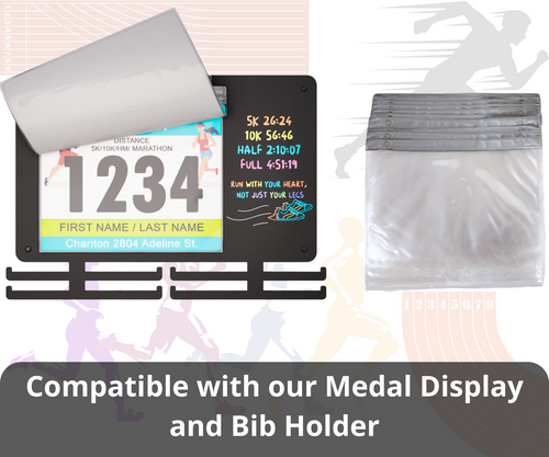 BLAUBECK 20 Extra Bib Sleeves for Running Medal Hanger