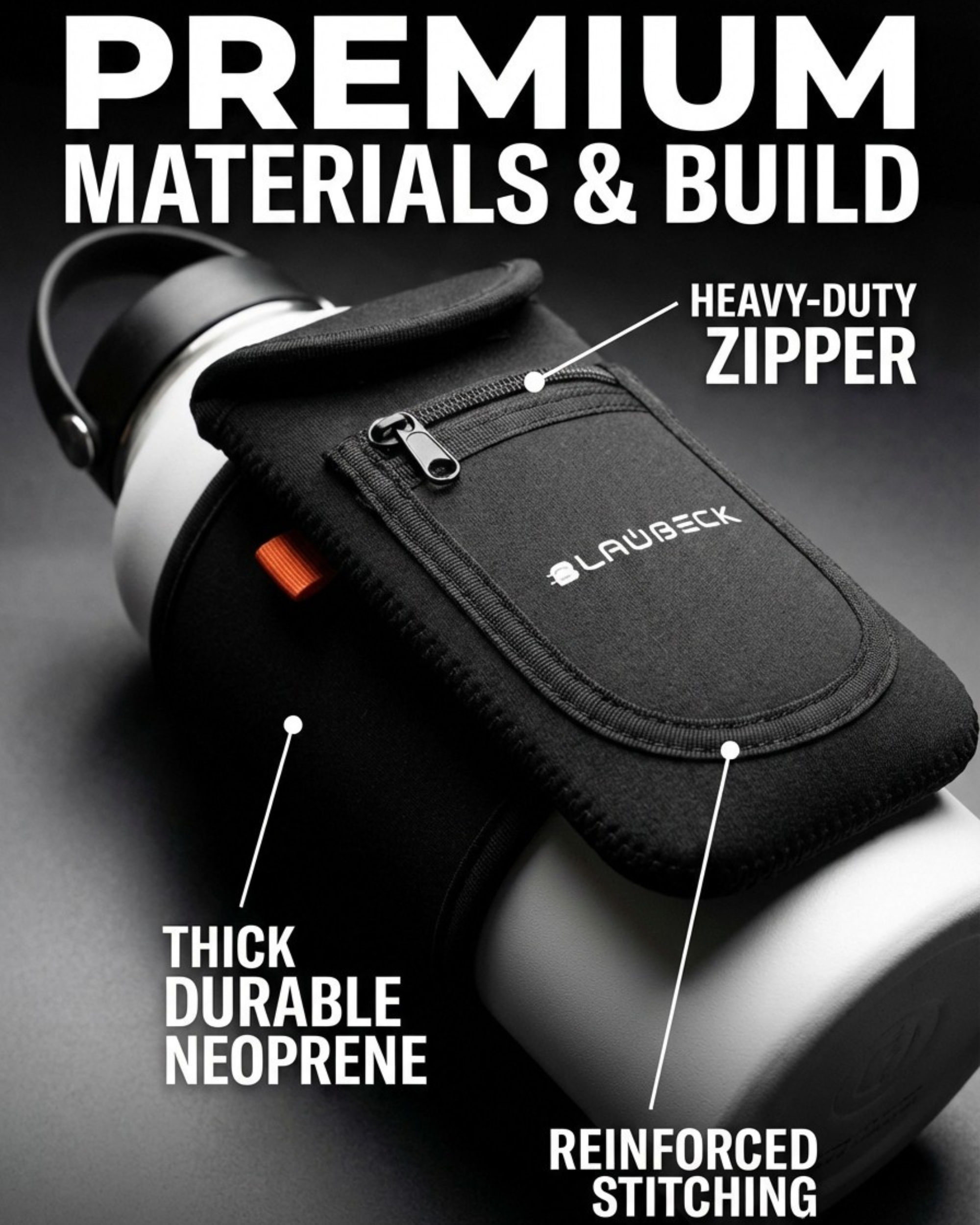 Magnetic Water Bottle Sleeve & Large Phone Holder for Gym | BLAUBECK Magnetic Bag