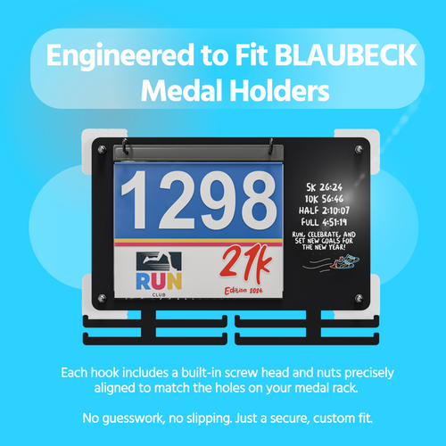 BLAUBECK 4-Pack No-Drill Adhesive Wall Stickers for Medal Hanger